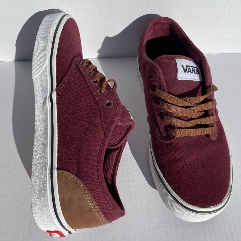 Vans Atwood Maroon & Brown Low-Top Sneakers | Womens 9 / Mens 7 | Like New - Picture 4 of 5